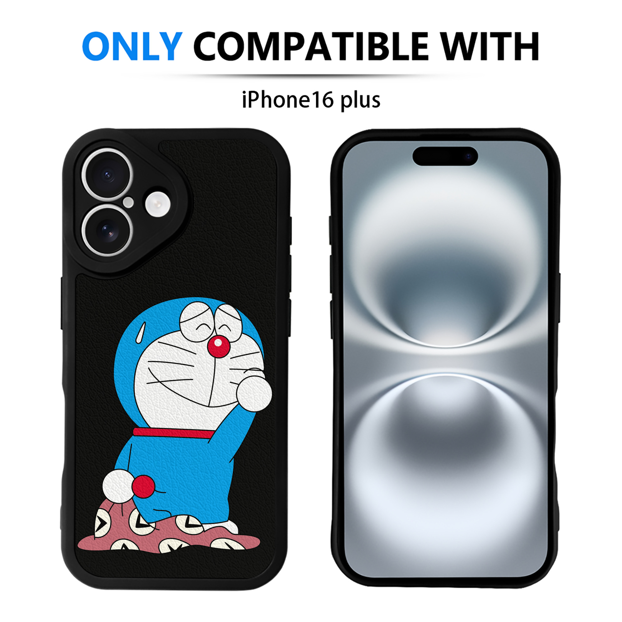 （画像用） ドラえもん Doraemon 【iPhone 16シリーズ対応】シリコンスマホケース（レザー調） 材質：シリコン